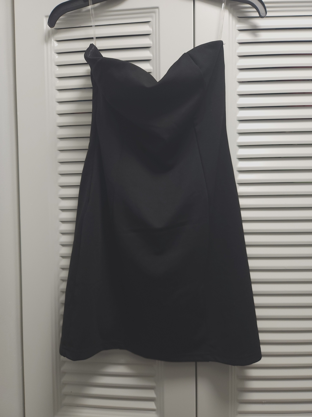 NWT Fashion Nova Portia Ponte Mini Dress Black Strapless Sweetheart Size Small
